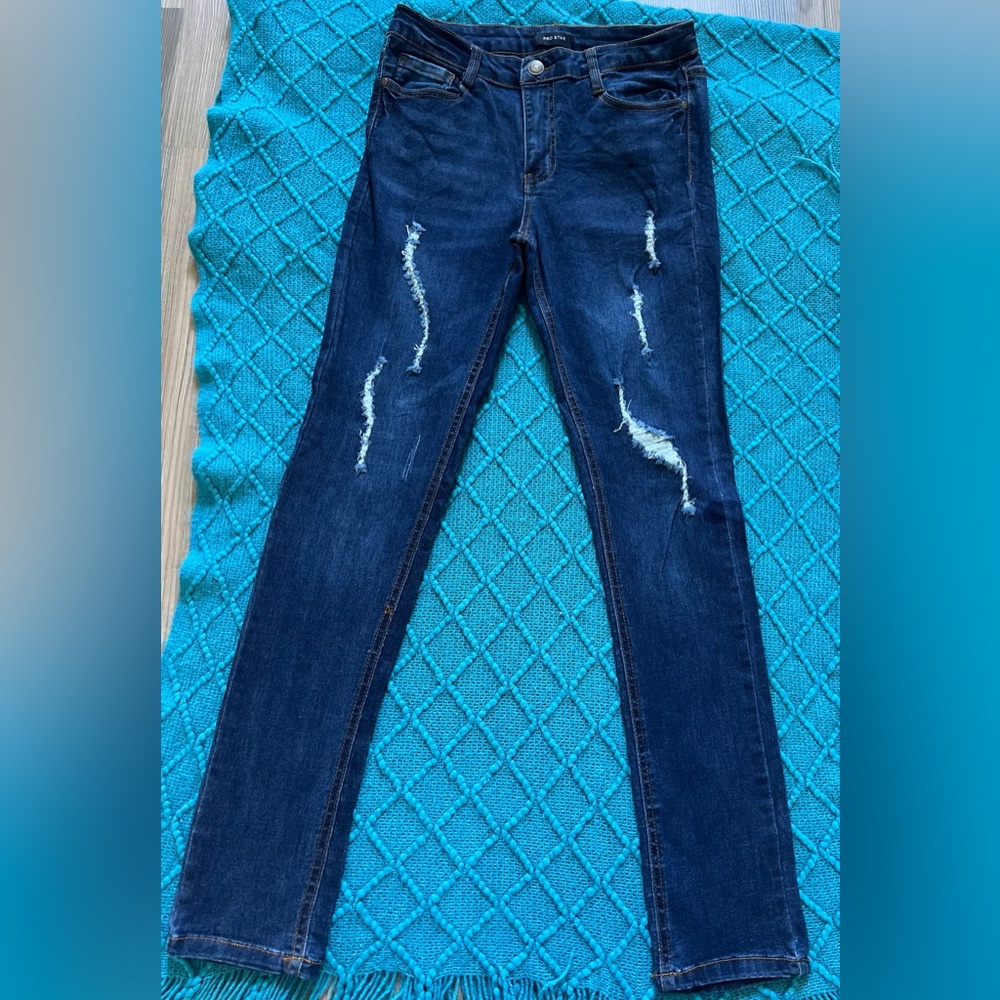 Stylish Distressed Blue Jeans for Women